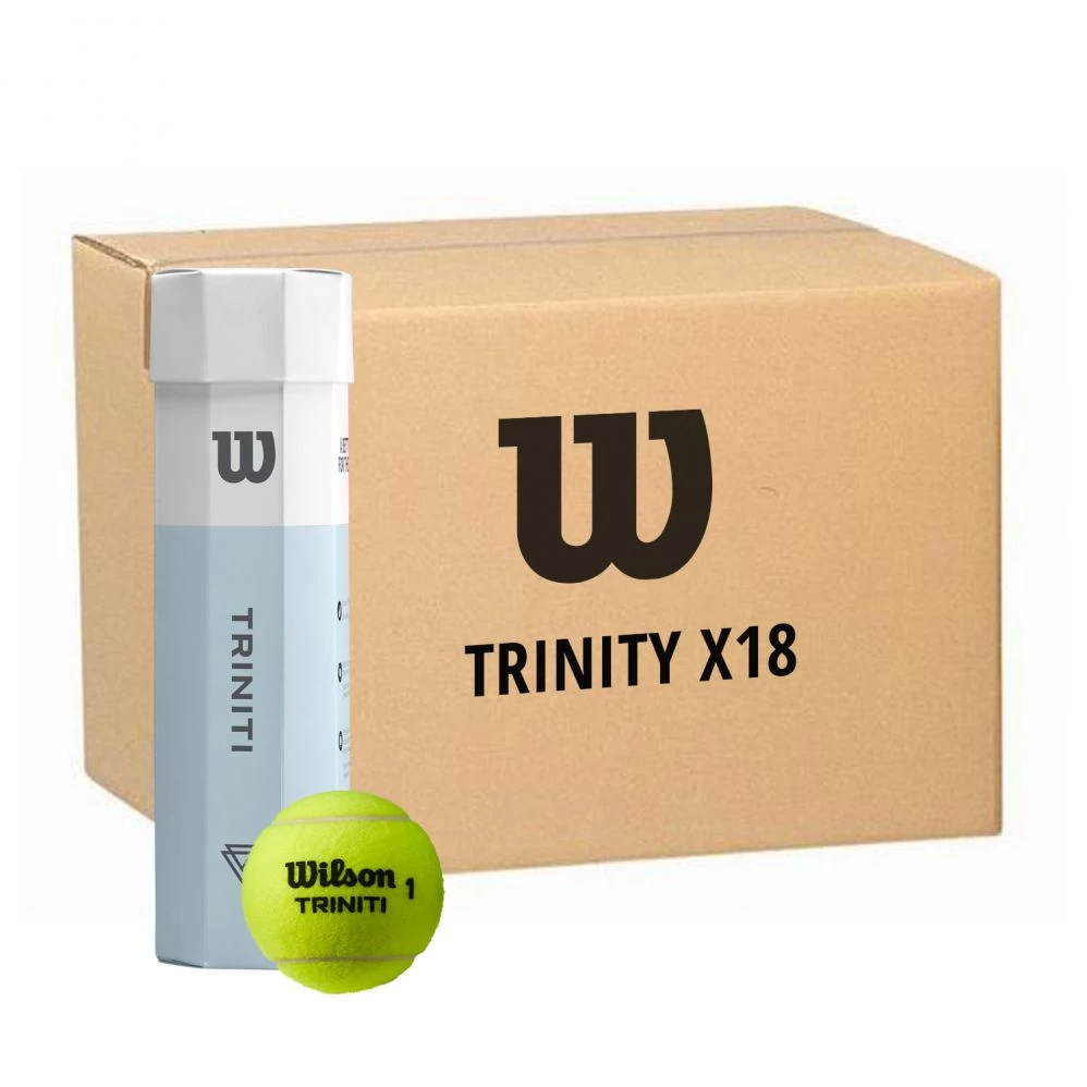 Carton 18 Tubes De 4 Balles Wilson Triniti 3 Carton 18 Tubes De 4 Balles Wilson Triniti