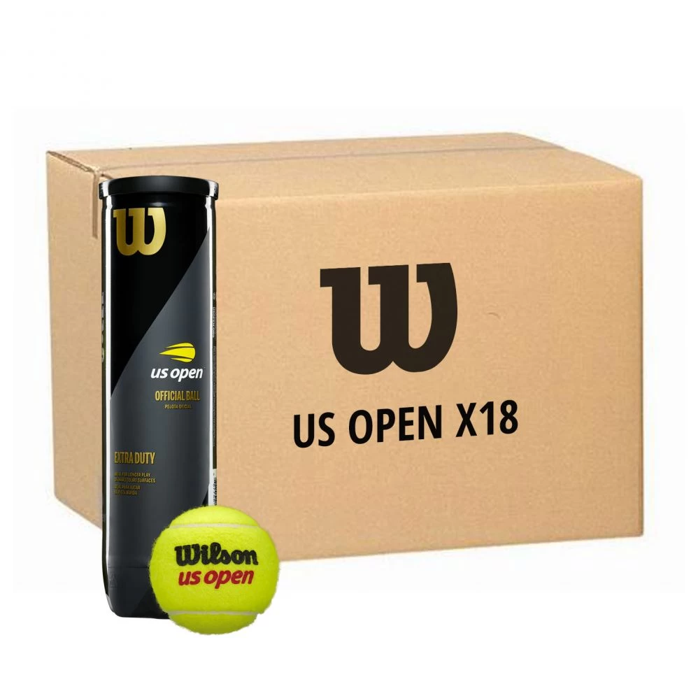 Carton 18 Tubes De 4 Balles Wilson US Open 3 Carton 18 Tubes De 4 Balles Wilson US Open