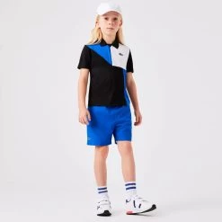 Polo Lacoste Sport Junior Color-Bloc Noir / Bleu -Équipement De Tennis polo lacoste sport junior color bloc noir bleu 2