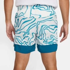 Short NikeCourt Dri-Fit Slam AO Printed Bleu 23cm -Équipement De Tennis short nikecourt dri fit slam ao printed bleu 23cm 2
