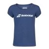 T-Shirt Babolat Exercise Femme Bleu Chiné 1 T-Shirt Babolat Exercise Femme Bleu Chiné -Équipement De Tennis t shirt babolat exercise femme bleu chine