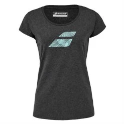 T-Shirt Babolat Exercise Flag Femme Noir Chiné