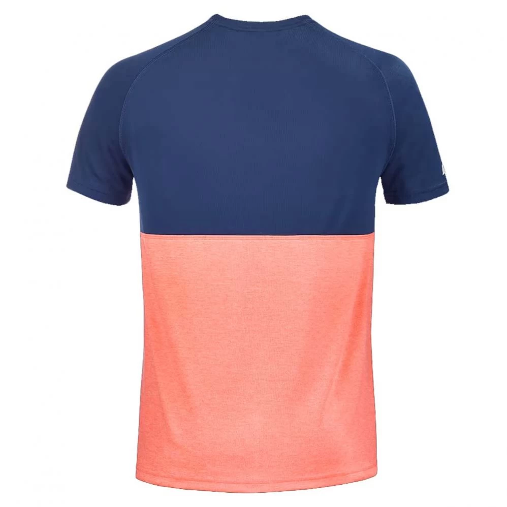 T-Shirt Babolat Play Crew Neck Corail / Bleu Marine 4 T-Shirt Babolat Play Crew Neck Corail / Bleu Marine – Image 2