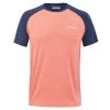 T-Shirt Babolat Play Crew Neck Corail / Bleu Marine -Équipement De Tennis t shirt babolat play crew neck corail bleu marine