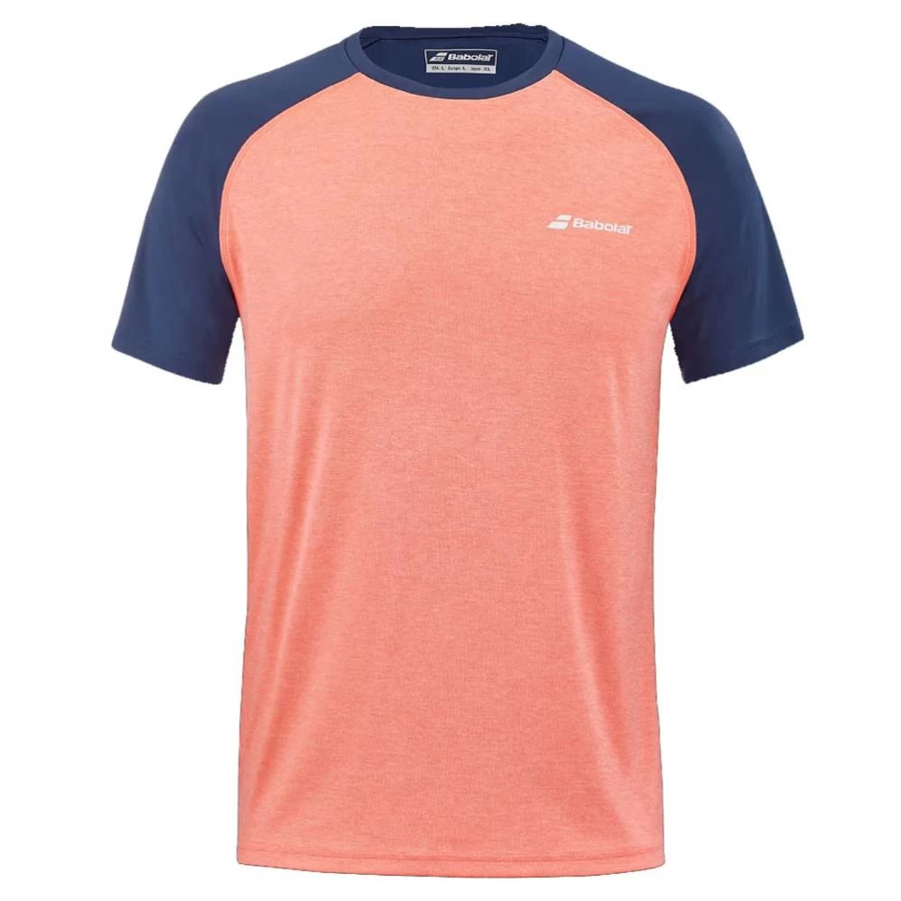 T-Shirt Babolat Play Crew Neck Corail / Bleu Marine 3 T-Shirt Babolat Play Crew Neck Corail / Bleu Marine