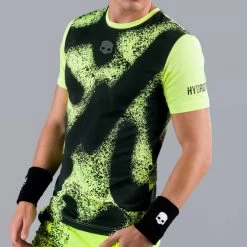 T-Shirt Hydrogen Spray Tech Jaune / Noir -Équipement De Tennis t shirt hydrogen spray tech jaune noir 1