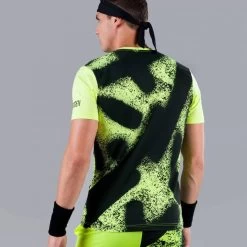 T-Shirt Hydrogen Spray Tech Jaune / Noir -Équipement De Tennis t shirt hydrogen spray tech jaune noir 2