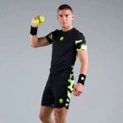 T-shirt Hydrogen Tech Camo Noir / Jaune Fluo -Équipement De Tennis t shirt hydrogen tech camo noir jaune fluo 2