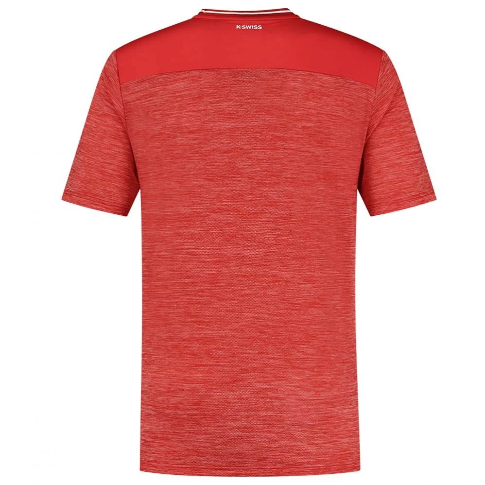 T-Shirt K-Swiss Hypercourt Tee Melange Rouge 4 T-Shirt K-Swiss Hypercourt Tee Melange Rouge – Image 2