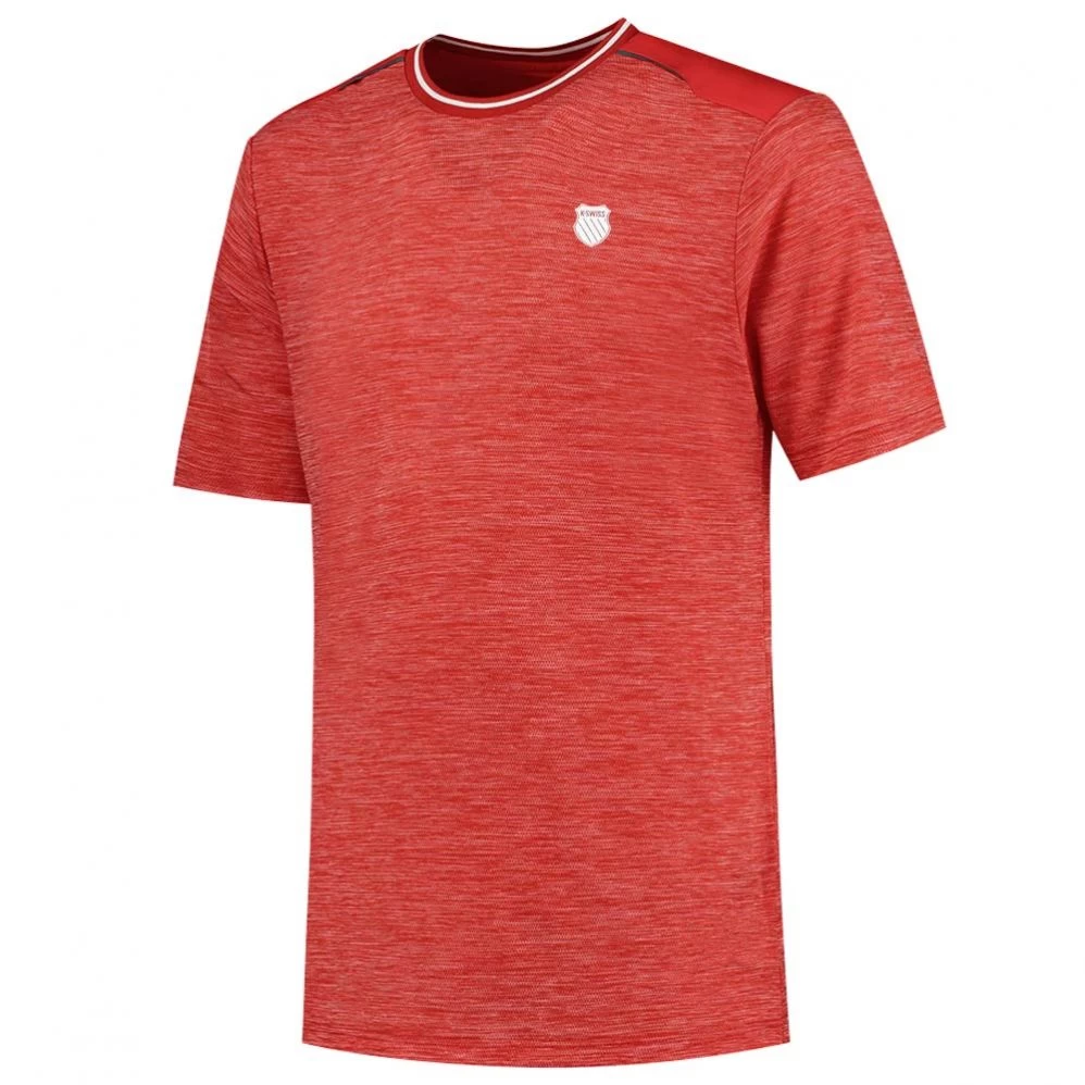 T-Shirt K-Swiss Hypercourt Tee Melange Rouge 3 T-Shirt K-Swiss Hypercourt Tee Melange Rouge