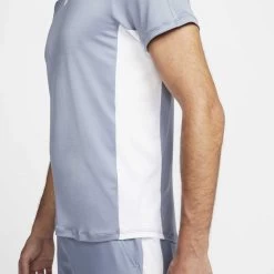 T-Shirt Nike Court Dri-Fit Advantage Bleu Gris -Équipement De Tennis t shirt nike court dri fit advantage bleu gris 4
