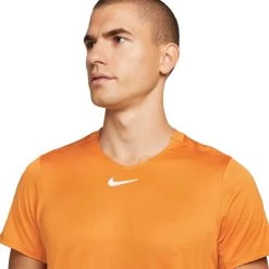 T-Shirt Nike Court Dri-Fit Advantage Orange -Équipement De Tennis t shirt nike court dri fit advantage orange 3