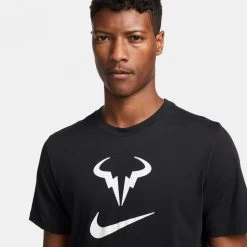 T-Shirt Nike Court Dri-Fit Rafa Noir -Équipement De Tennis t shirt nike court dri fit rafa noir 2