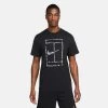 T-Shirt Nike Court Printed Noir -Équipement De Tennis t shirt nike court printed noir