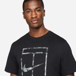 T-Shirt Nike Court Printed Noir 7 T-Shirt Nike Court Printed Noir -Équipement De Tennis t shirt nike court printed noir 2