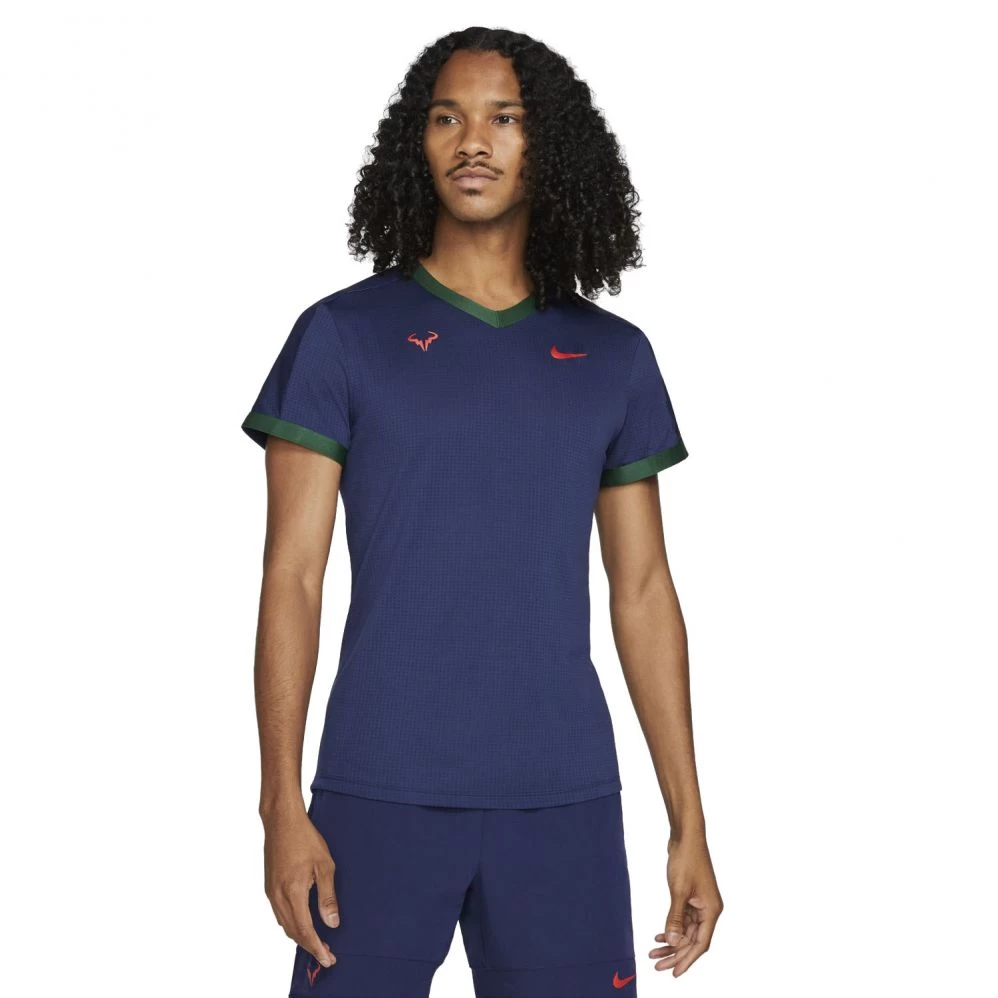 T-Shirt Nike Dri-Fit ADV Rafael Nadal Bleu Marine / Vert 3 T-Shirt Nike Dri-Fit ADV Rafael Nadal Bleu Marine / Vert