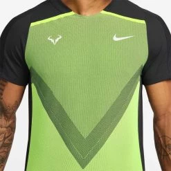 T-Shirt Nike Dri-Fit ADV Rafael Nadal Noir / Vert Fluo -Équipement De Tennis t shirt nike dri fit adv rafael nadal noir vert fluo 3