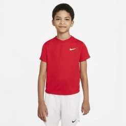 T-Shirt Nike Junior Dri-Fit Victory Rouge -Équipement De Tennis t shirt nike junior dri fit victory rouge 2